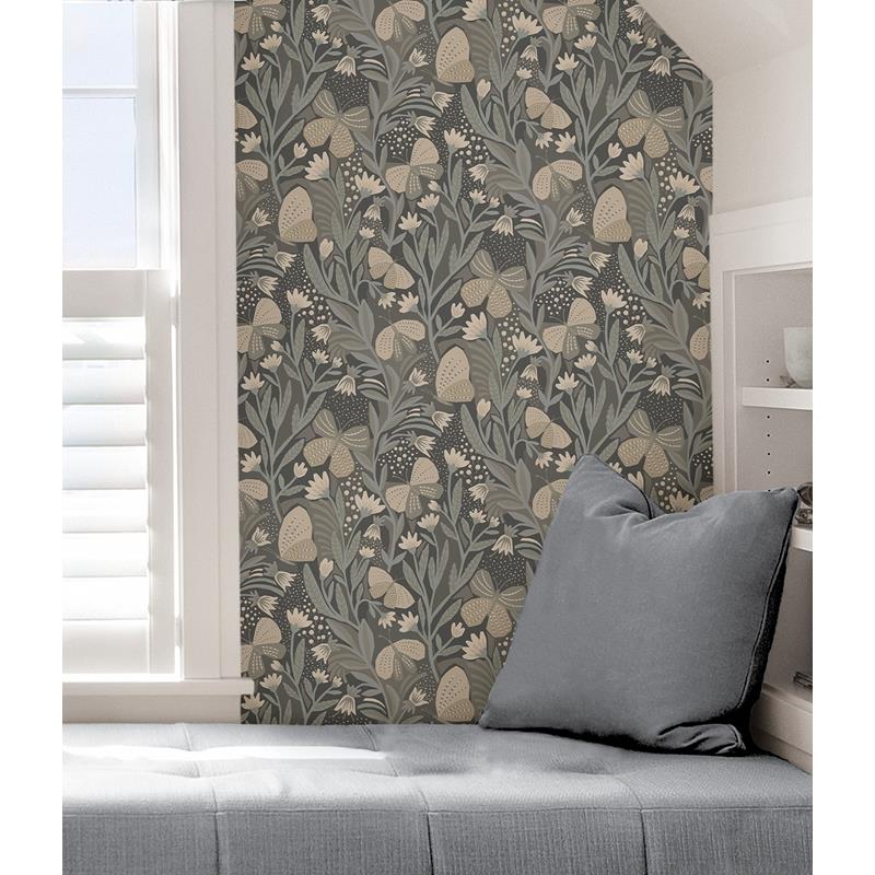 PLS4203 Pip &amp; Lo Blue Grey Papillon Flutter Peel &amp; Stick Wallpaper by NuWallpaper5