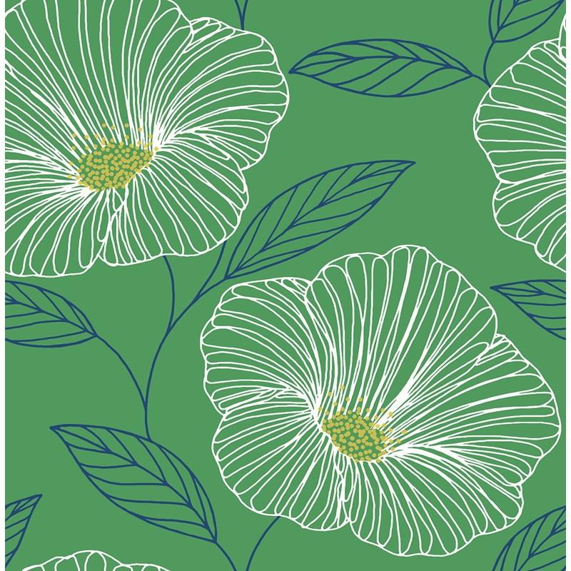 Sample 2973-91133 Daylight, Mythic Green Floral by A-Street Prints Wallpaper