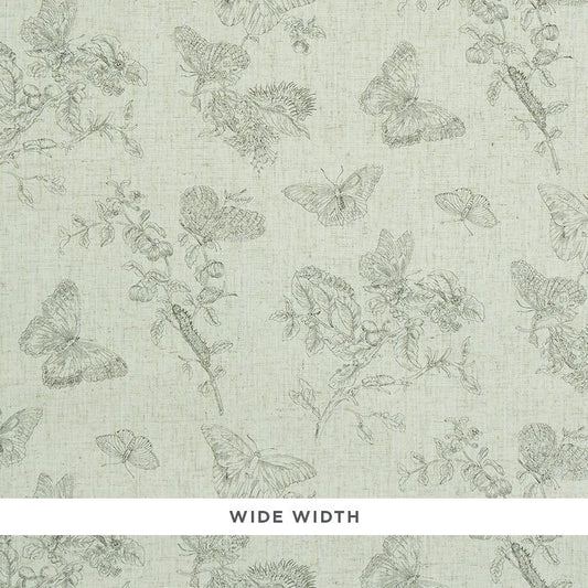 Acquire 5011830 Baudin Butterfly Linen Black Schumacher Wallcovering Wallpaper