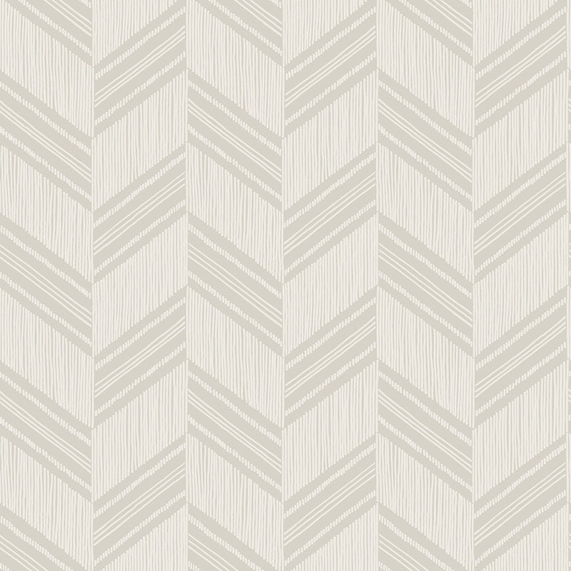 Sample RY30405 Boho Rhapsody, Boho Chevron Stripe-Stringcloth Cinder Gray and Ivory Seabrook Wallpaper