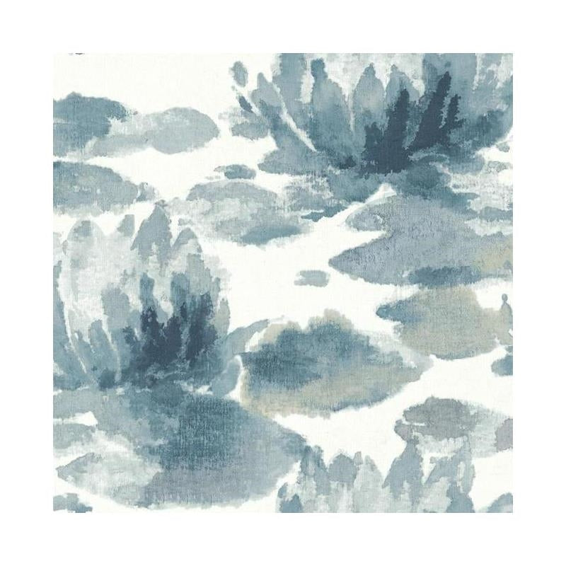 Sample - NA0527 Botanical Dreams, Water Lily Dark Blue Candice Olson