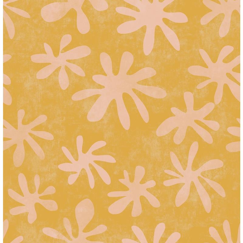 Find AHS4720 Alja Horvat Orange Field of Flowers Peel & Stick Wallpaper Orange by NuWallpaper