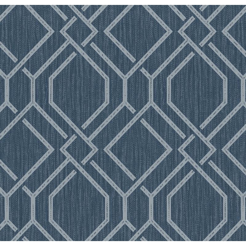 Acquire 4025-82512 Radiance Frege Blue Trellis Wallpaper Blue by Advantage