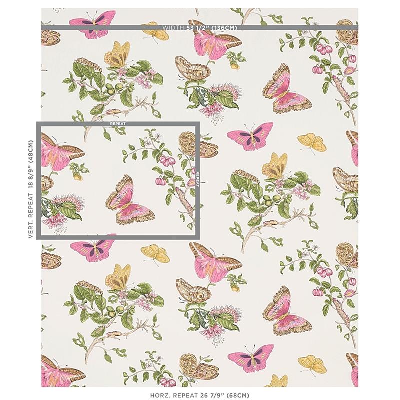 Save on 5010690 Baudin Butterfly Blush Schumacher Wallcovering Wallpaper