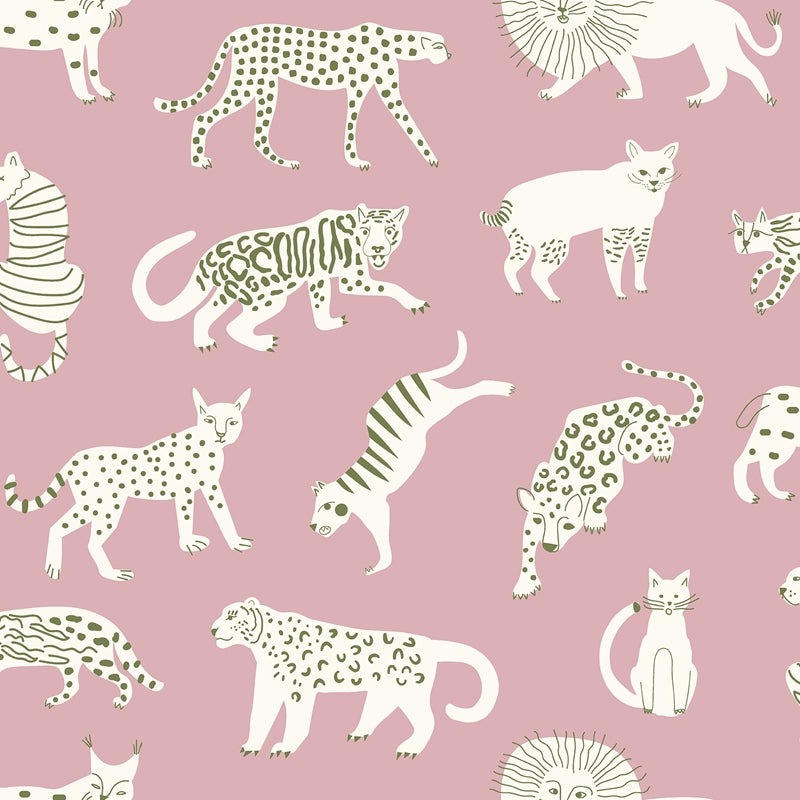 Sample LDS4583 Leah Duncan, Pink Kitty Kitty Peel and Stick Wallpaper by NuWallpaper