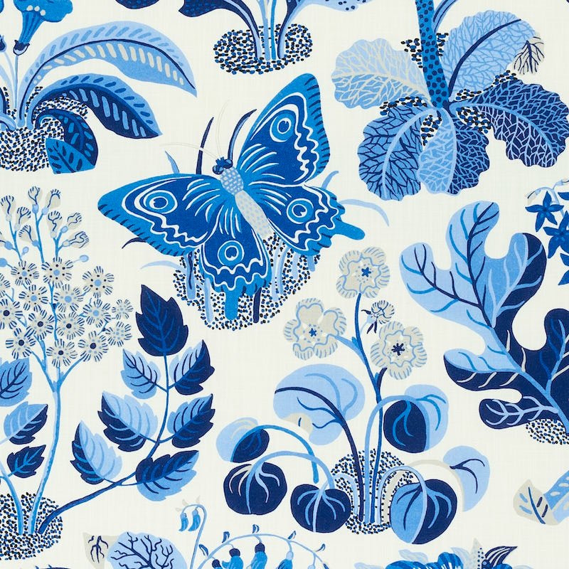 Purchase sample of 177981 Exotic Butterly Indoor/Outdoor, Marine by Schumacher Fabric