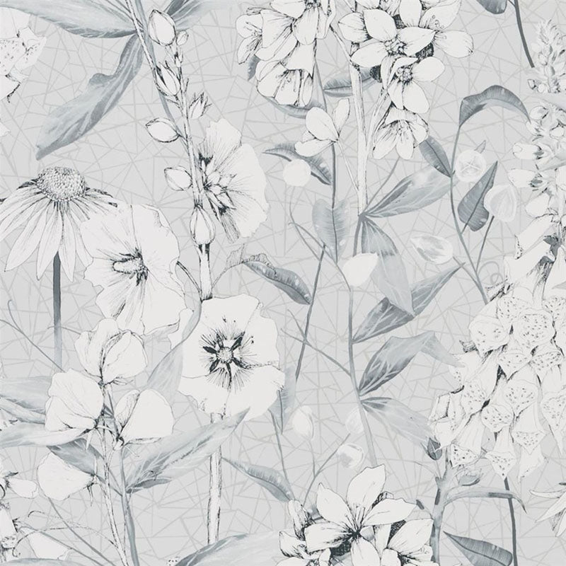 Sample PDG1050-03 Emilie Platinum by Designer Guild Wallpaper