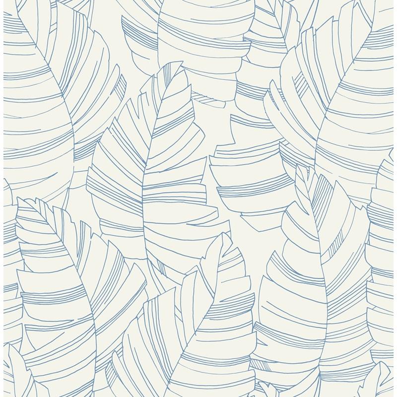 Sample DA61402 Day Dreamers, Jungle Leaves Carolina Blue Seabrook Wallpaper