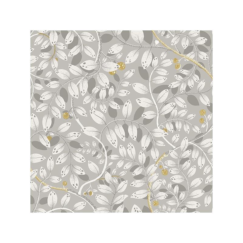 Sample 2932-65104 Lina, Kirke Grey Leafy Vines  by A-Street Prints Wallpaper