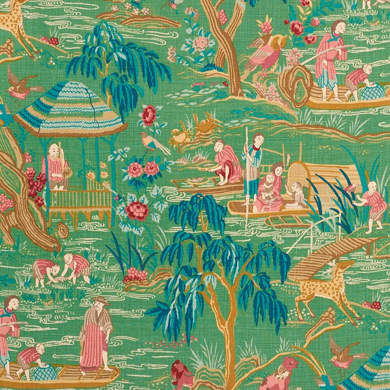 Purchase sample of 176770 Yangtze River, Jade by Schumacher Fabric