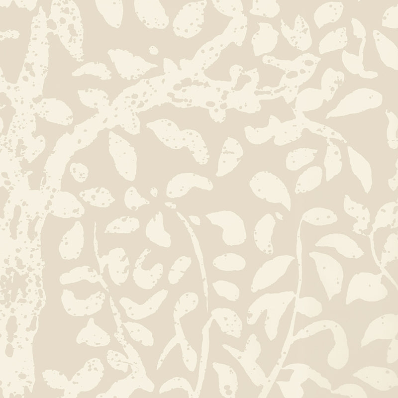 Sample 2035-01WP Arbre De Matisse Reverse, White on Off White by Quadrille Wallpaper