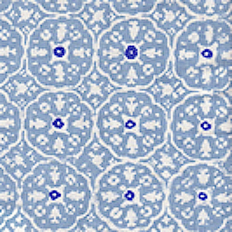 Sample 149-201WP Nitik Ii, Sky Blue on White by Quadrille Wallpaper