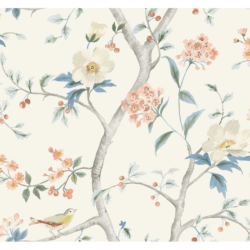 Buy LN11101 Luxe Retreat Southport Floral Trail Blue by Seabrook Wallpaper