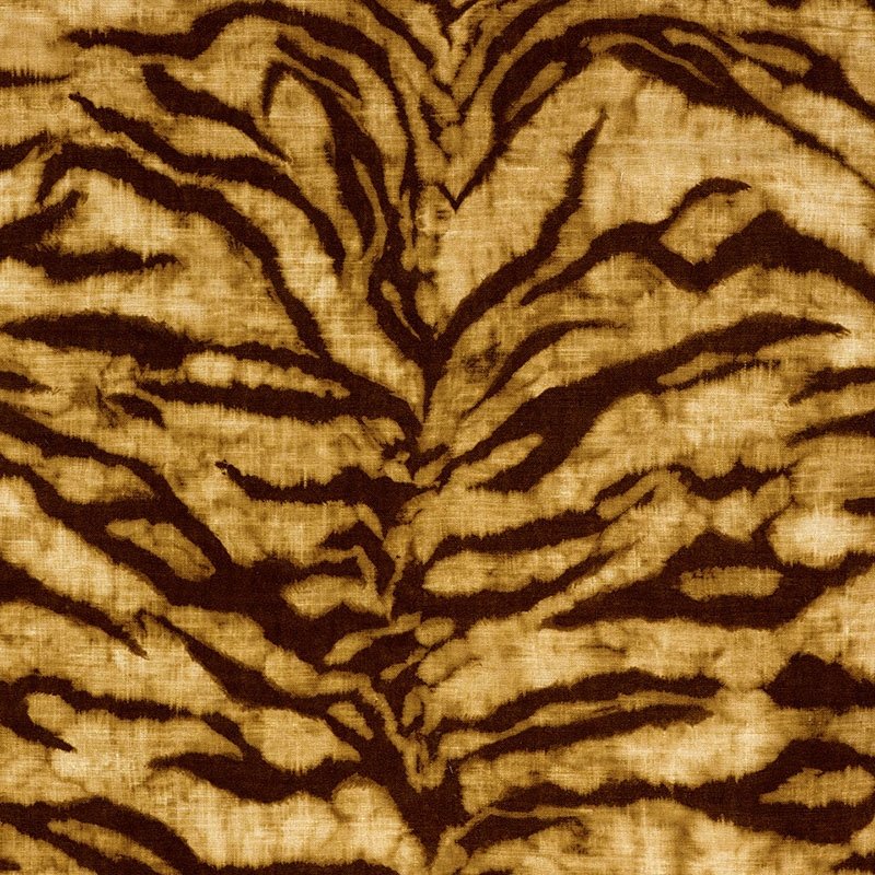 Shop 174160 Tigre Linen Print Golden Brown by Schumacher Fabric