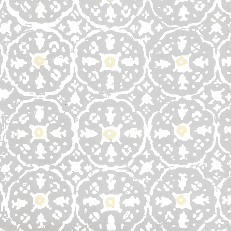 Sample 149-54WP Nitik Ii, Polar Gray Cream by Quadrille Wallpaper