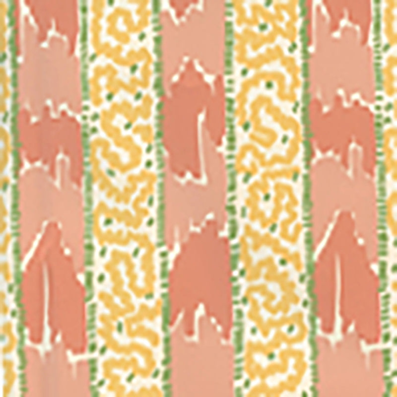 Sample 5060-05WP Bijou Stripe, Melon Yellow Green by Quadrille Wallpaper