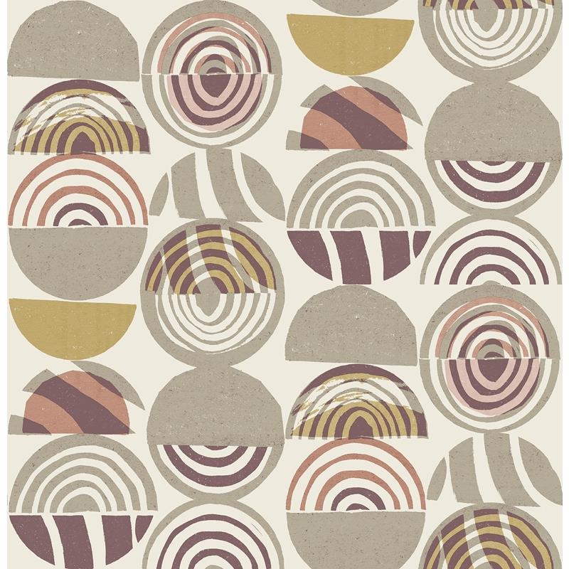 Sample 4014-26445 Seychelles, Mahe Plum Mod Geometric Wallpaper by A-Street Prints Wallpaper