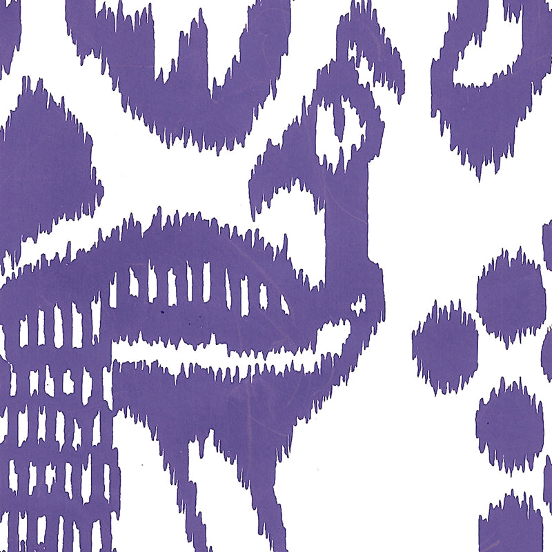 Sample 2435-40WP Bali Ii, Purple on Off White by Quadrille Wallpaper