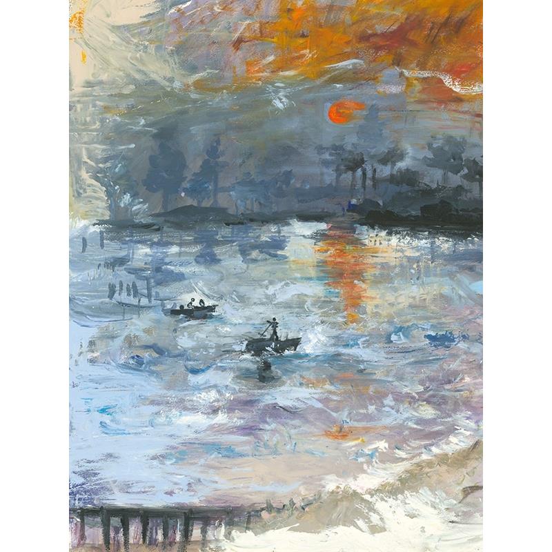 Search FI72000M French Impressionist Nautical Sunset Mural by Seabrook Wallpaper