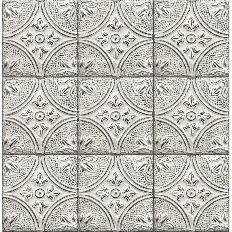 Sample 2922-23763 Trilogy, Cornelius White Tin Ceiling Tile by A-Street Prints Wallpaper