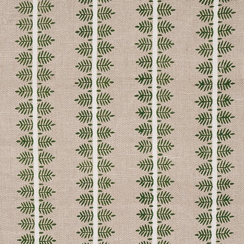 Purchase sample of 80521 Alva Hand Block Print, Green by Schumacher Fabric