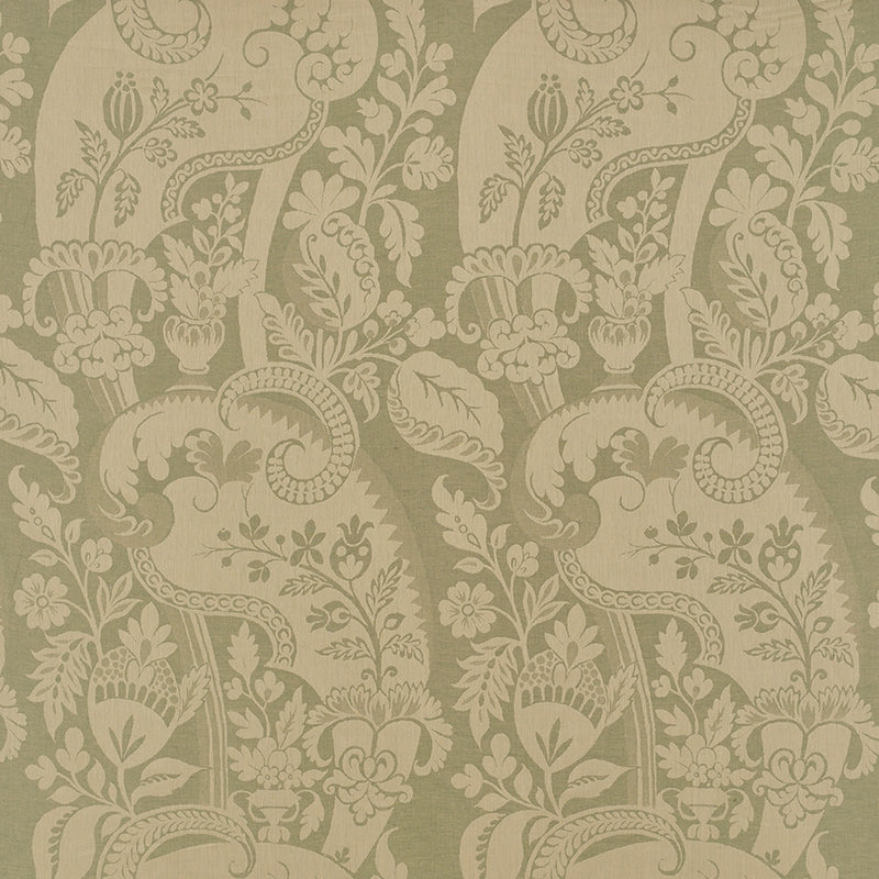 Purchase sample of 51902 Tela Damasco, Aqua by Schumacher Fabric