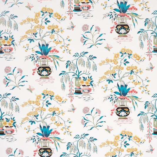 Select 5013581 Ming Vase Multi Schumacher Wallcovering Wallpaper