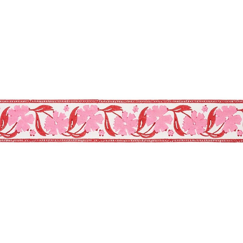 View 74403 Adra Hand Blocked Tape Pink And Red By Schumacher Trim