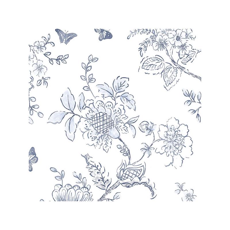 Sample FH37539 Farmhouse Living Butterfly Toile  Norwall Wallpaper