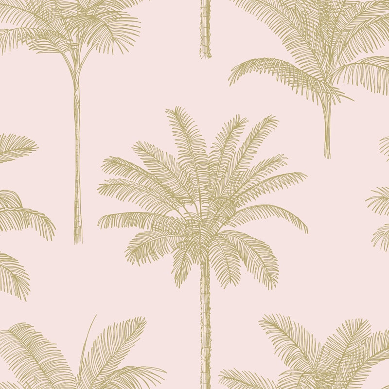 Sample DD139164 Design Department, Taj Blush Palm Trees Wallpaper by Brewster