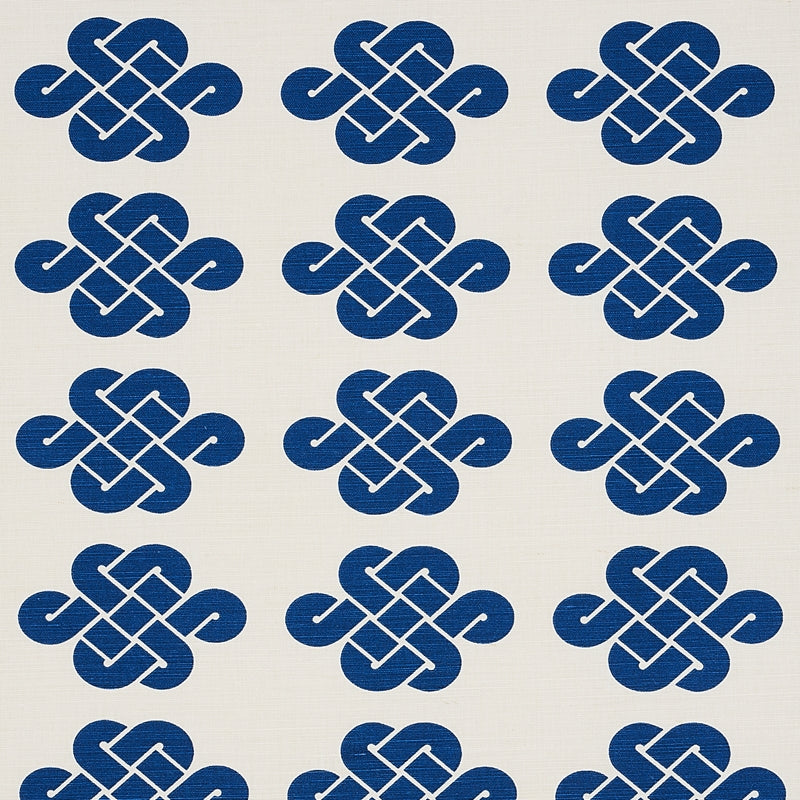 Purchase sample of 180031 Penelope Knot, Blue by Schumacher Fabric