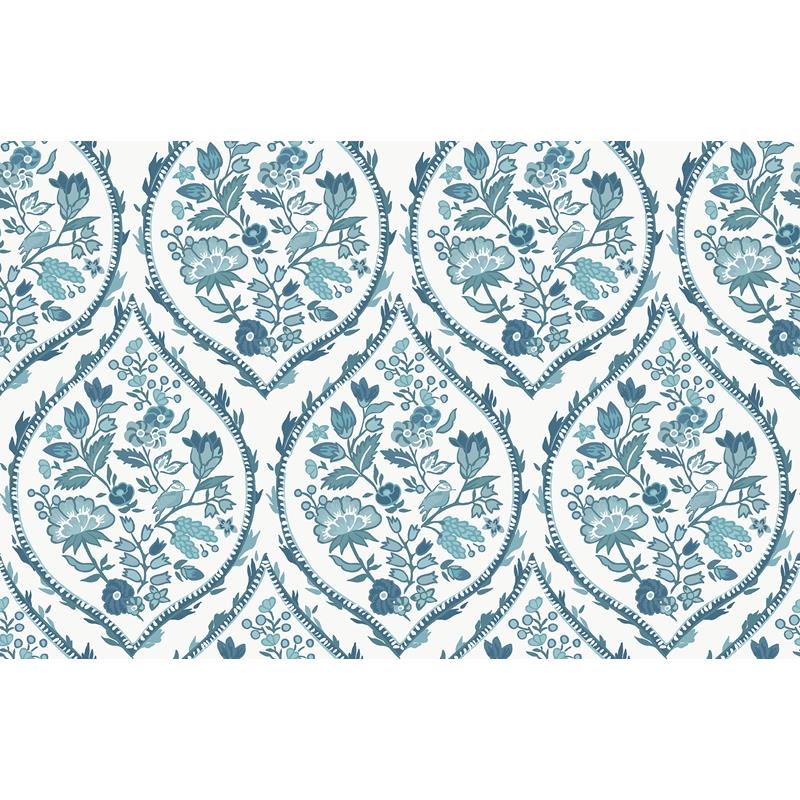 VBS4029 Vera Bradley Aqua Foxwood Meadow Peel &amp; Stick Wallpaper by NuWallpaper