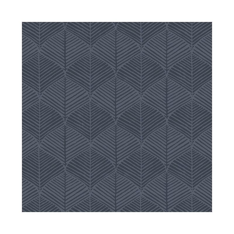 Sample SS2564 Silhouettes, Palm Thatch Navy York Wallpaper