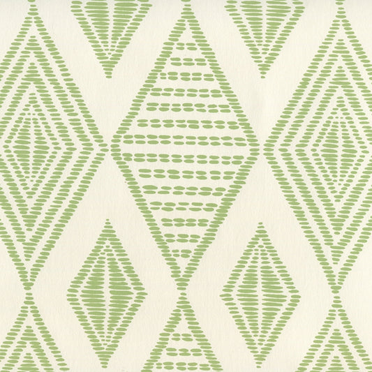 Find AP850-06 Safari Embroidery Jungle Green on Almost White by Quadrille Wallpaper