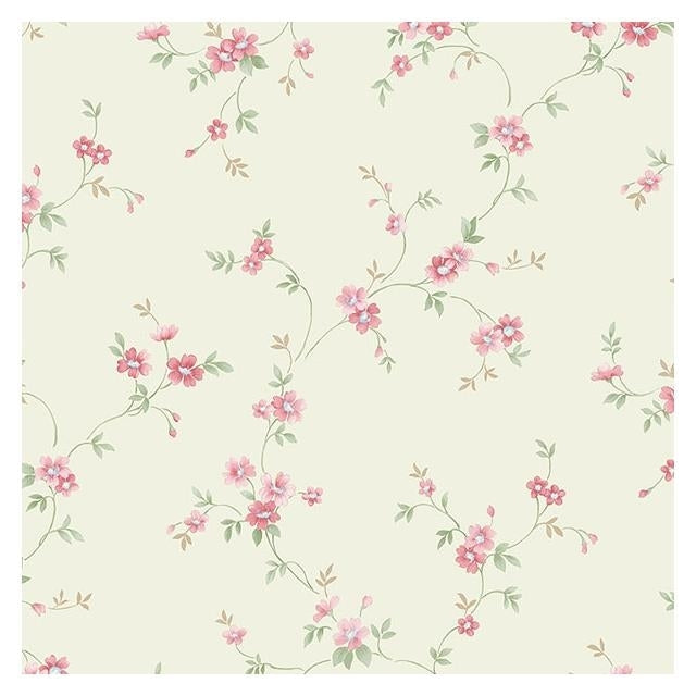 Looking PR33837 Floral Prints 2 Green Small Floral Wallpaper by Norwall Wallpaper