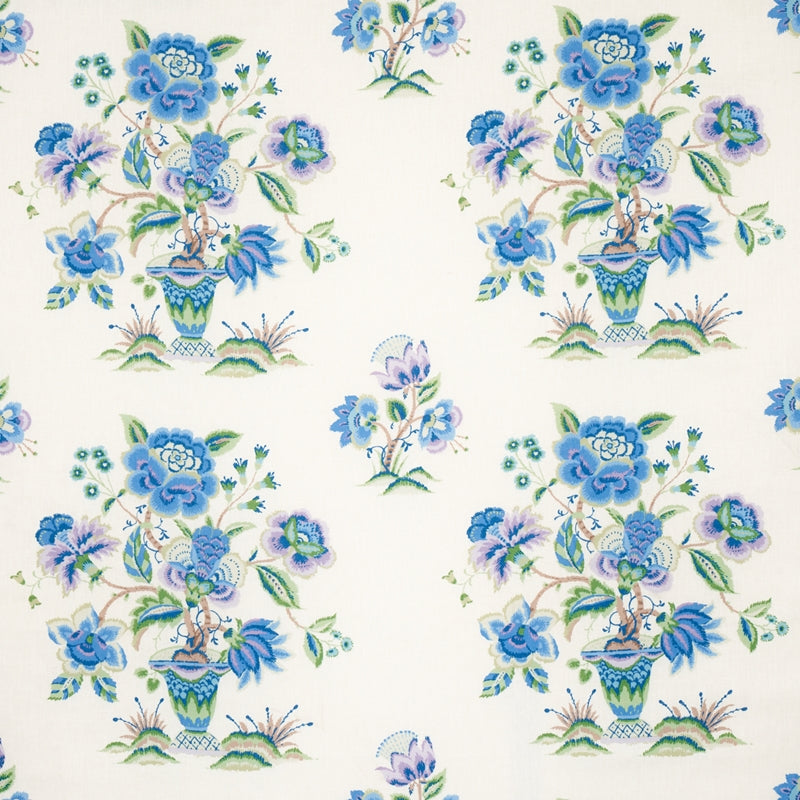 Purchase sample of 180041 Ashford Linen, Cornflower And Lilac by Schumacher Fabric