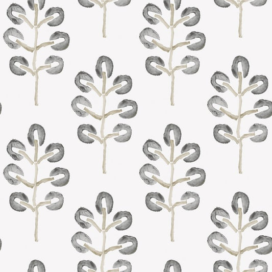 Looking 3124-13875 Thoreau Plum Tree Black Botanical Wallpaper Black by Chesapeake Wallpaper