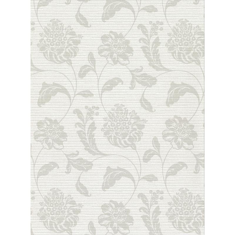Sample 2910-2752 Warner Basics V, Holiday Light Grey Jacobean Wallpaper by Warner