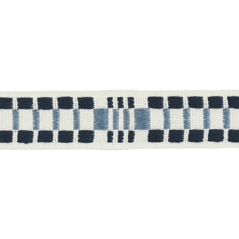 78990 | Carmo Tape Narrow, Indigo - Schumacher Fabric