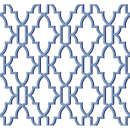 Save LN21102 Luxe Haven Coastal Lattice Riviera Blue by Lillian August Wallpaper