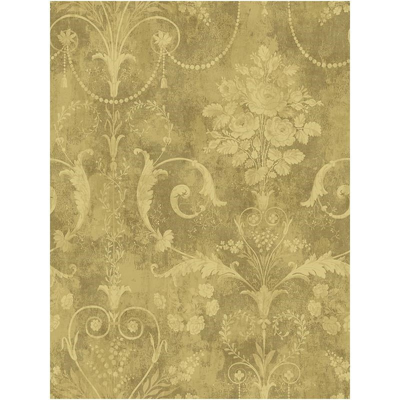 Sample Carl Robinson  CB74805, Glencairn color Metallic Gold  Damask Wallpaper