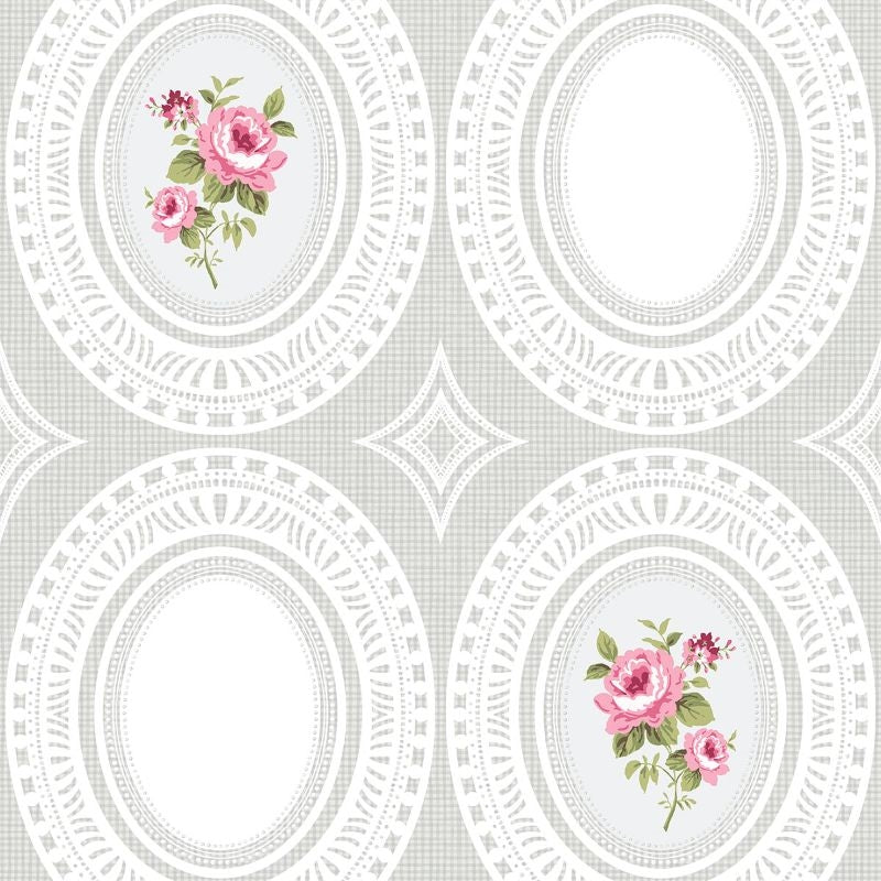 Looking HC81908 Mod Chic Rose Cameo by Wallquest Wallpaper