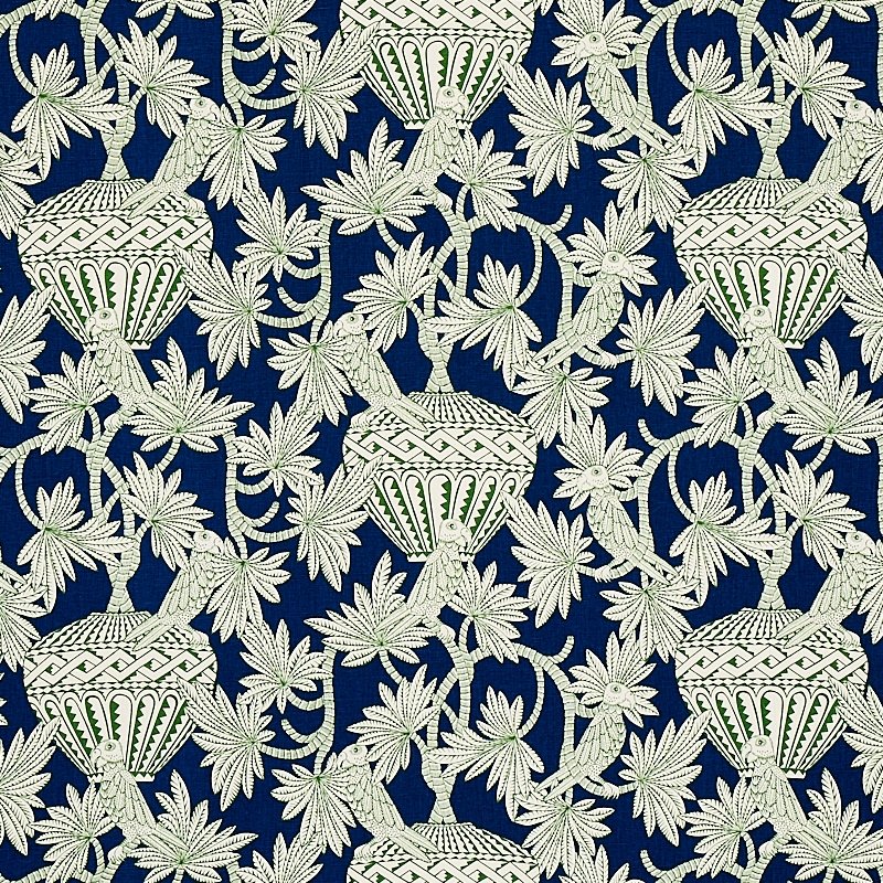 Purchase sample of 179940 Santarem, Navy by Schumacher Fabric