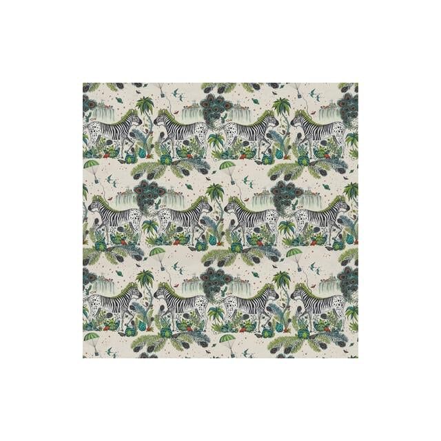 Acquire F1491/01 Lost World Linen Green Animal/Insect by Clarke And Clarke Fabric