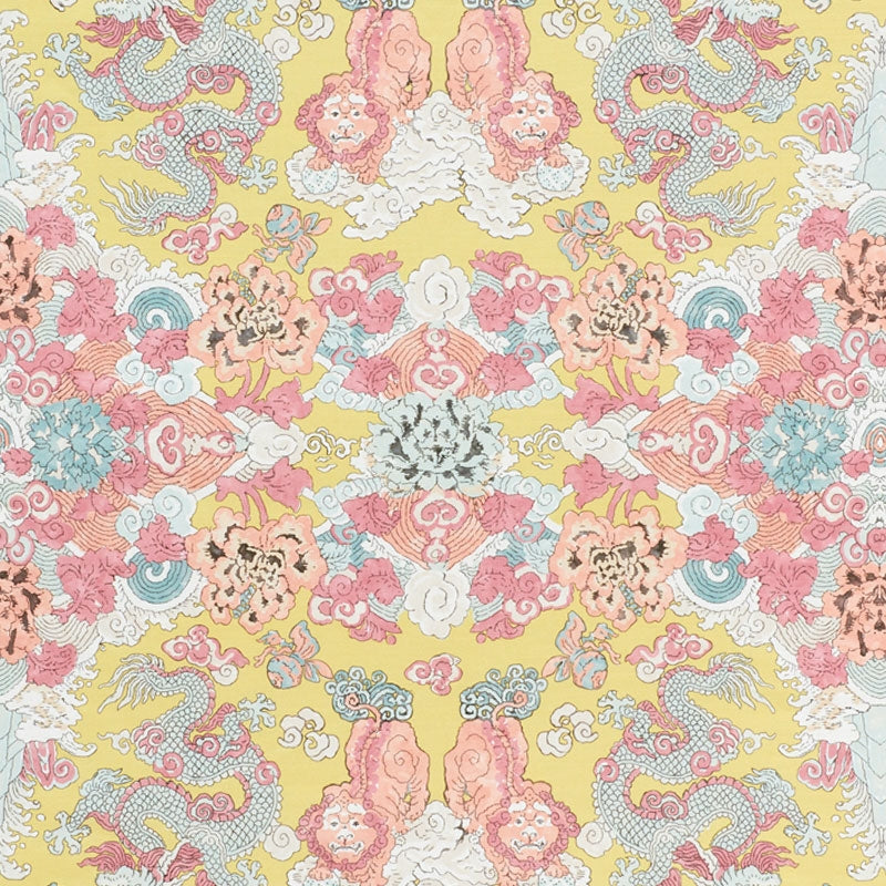 Purchase sample of 178052 Magic Mountain Dragon, Yellow by Schumacher Fabric