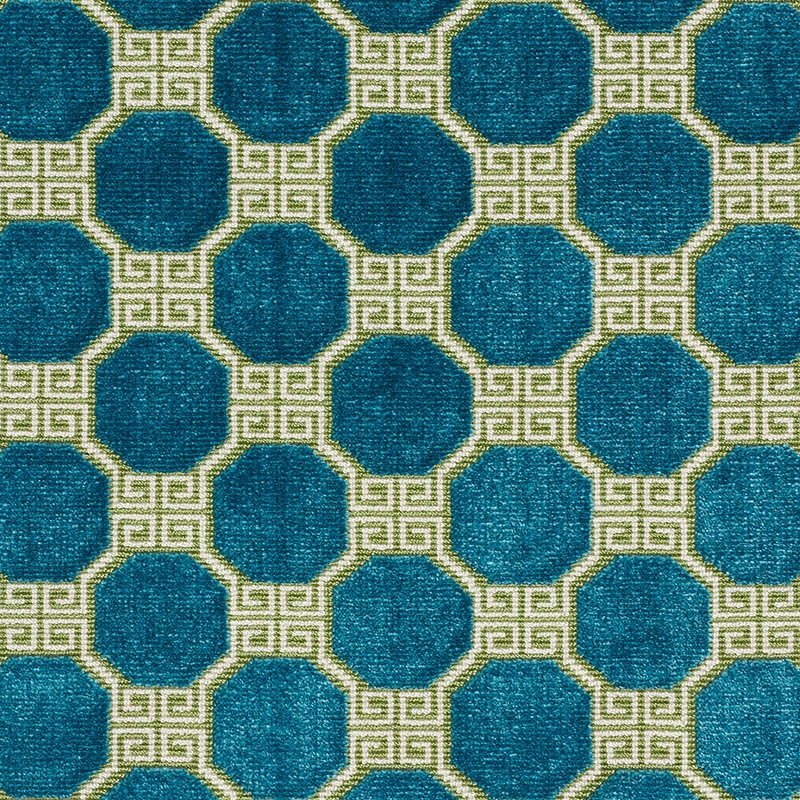 Purchase sample of 72794 Octavia Velvet, Peacock by Schumacher Fabric