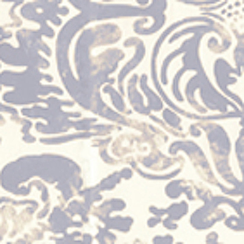 Sample 2330W-25WP San Marco, Artic Blue on Off White by Quadrille Wallpaper