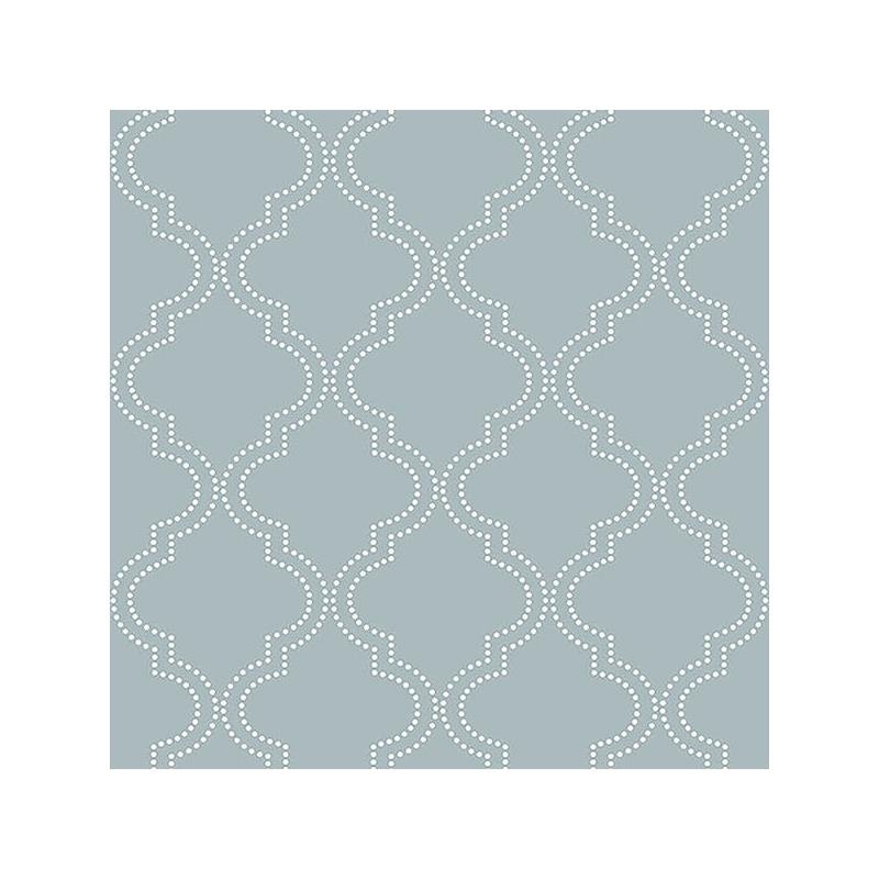 Sample NU1826 Slate Blue Quatrefoil Peel And Stick Wallpaper by NuWallpaper
