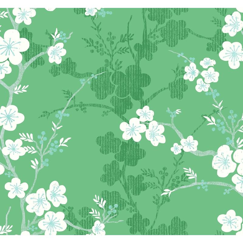 Sample 2973-90103 Daylight, Nicolette Green Floral Trail by A-Street Prints Wallpaper