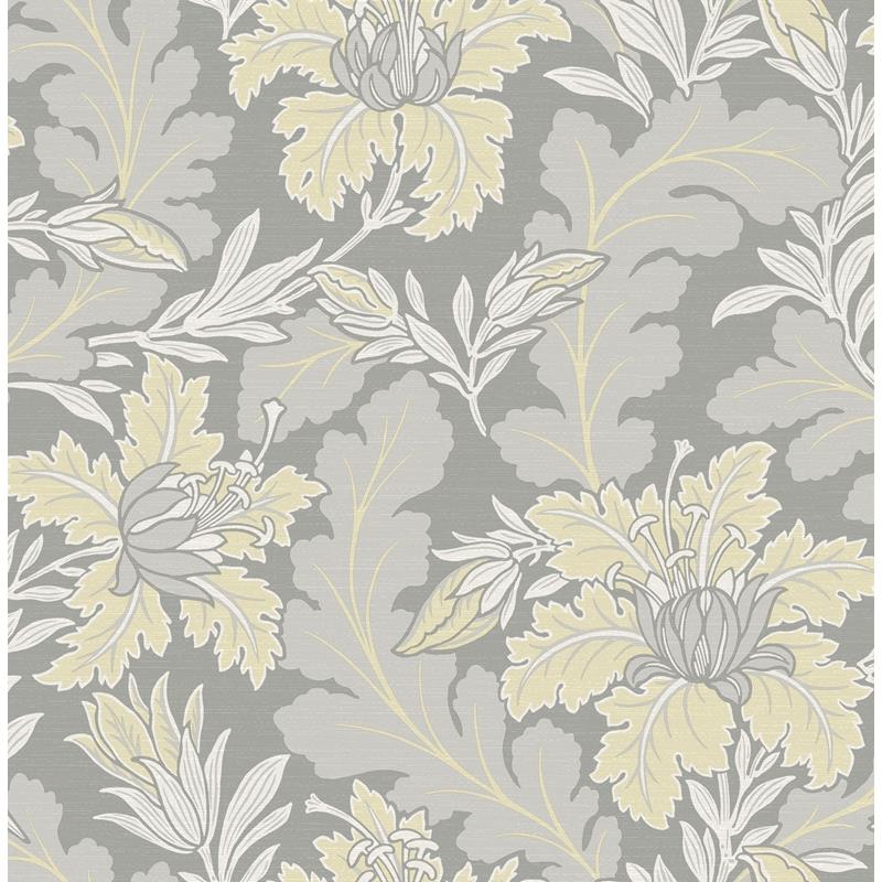 Sample 2970-26142 Revival, Butterfield Light Grey Floral Wallpaper by A-Street Prints Wallpaper